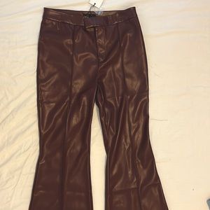 Faux leather burgundy pants